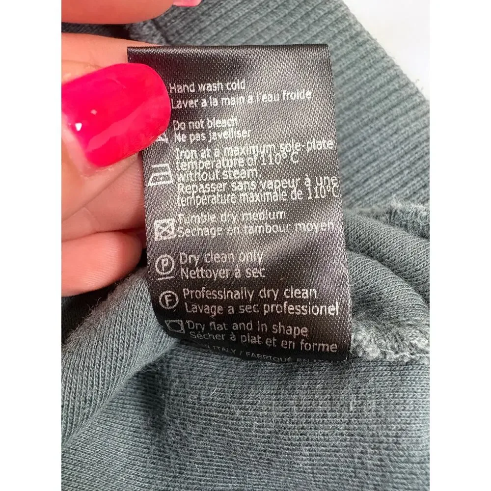 Made in Italy Ombré Terry Hoodie Saks Fifth Avenue Modern Blue Gray Quiet Luxe L